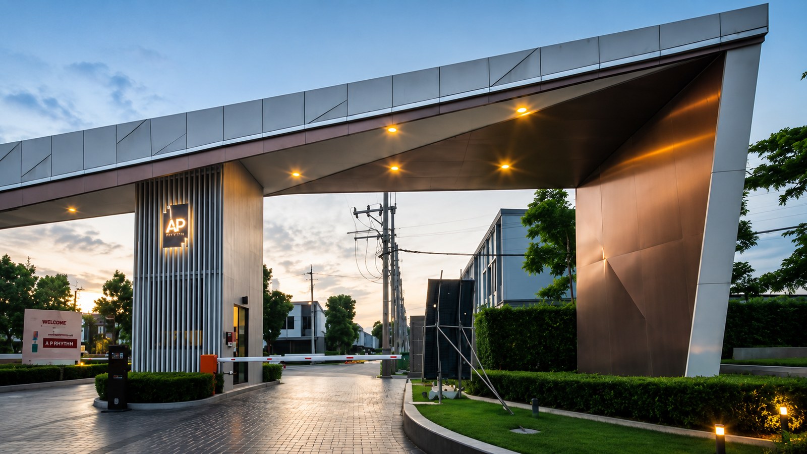 Township entrance gateway concept render